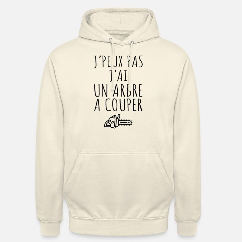 bûcheron , forêt , arbre , bois - Sweat-shirt à capuche unisexe - vanille