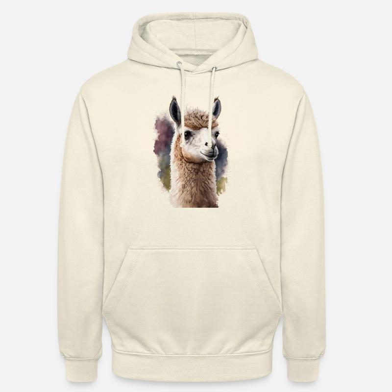 Akwarela alpaki - Bluza z kapturem typu unisex - shake waniliowy