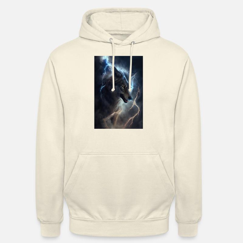 Wolf Blitz Thunder Epic Cool Epic Wolves - Unisex Hoodie - vanilla