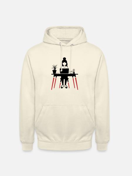 Learning Woman Computer Job - Unisex Hoodie - vanilla