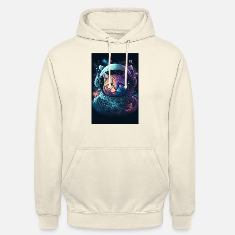 Chat de l’espace - Sweat-shirt à capuche unisexe - vanille