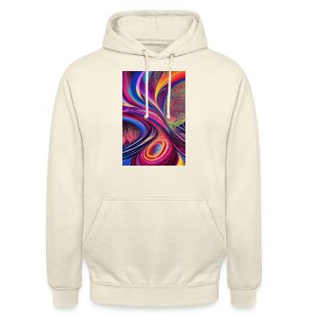 Abstrakte Kunst - Unisex Hoodie - Vanille-Milchshake - Vorne - Alina (178cm) & Michal (187cm)