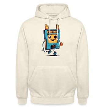 Jim der Walkman - Unisex Hoodie - Vanille-Milchshake - Vorne - Alina (178cm) & Michal (187cm)