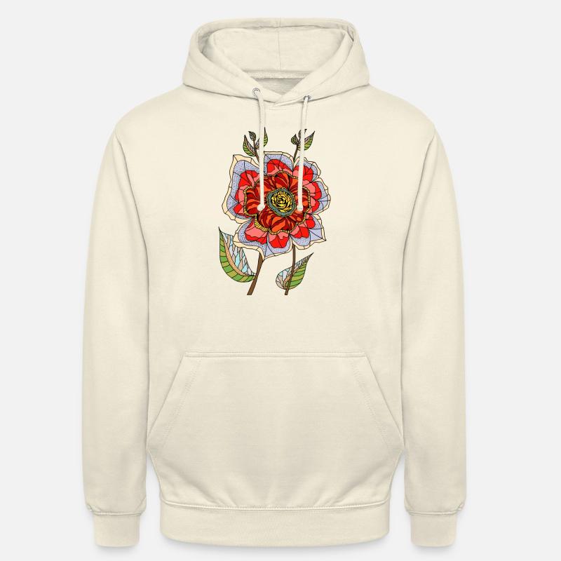 Fleur - Sweat-shirt à capuche unisexe - vanille