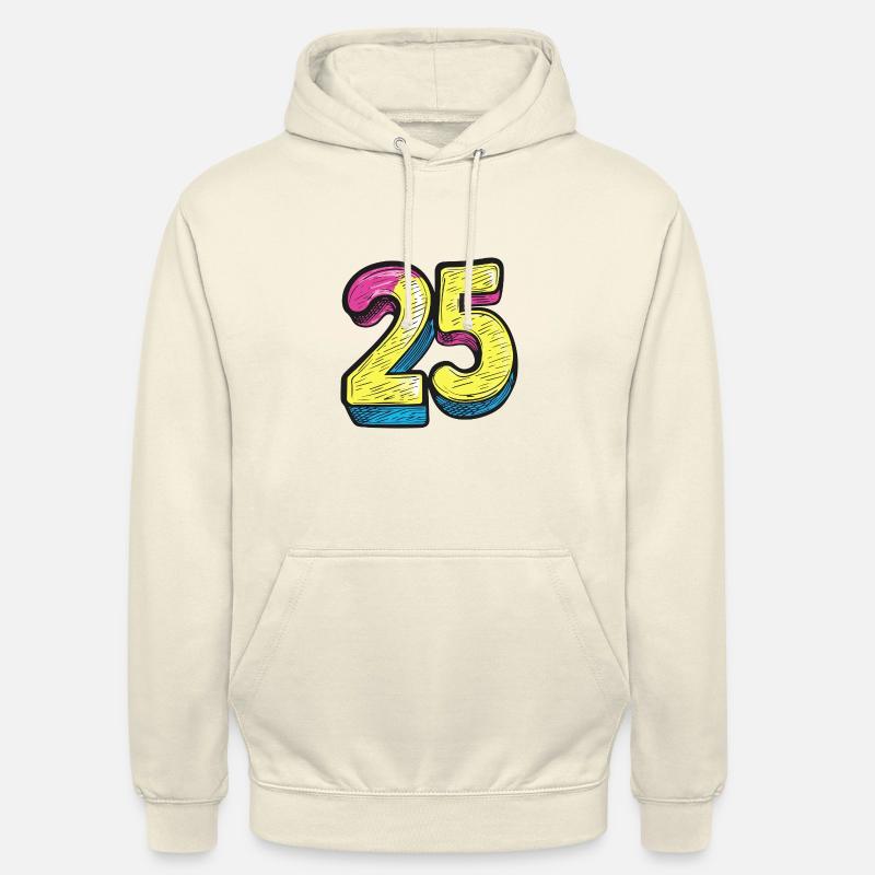25 Symbole numérique - Sweat-shirt à capuche unisexe - vanille