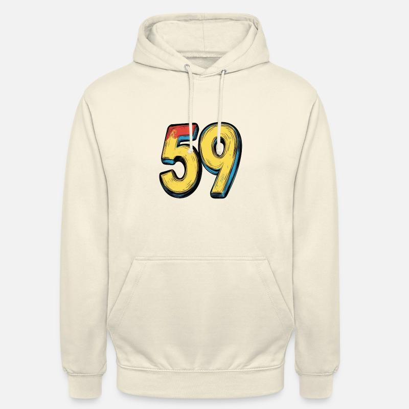 59 Symbole numérique - Sweat-shirt à capuche unisexe - vanille