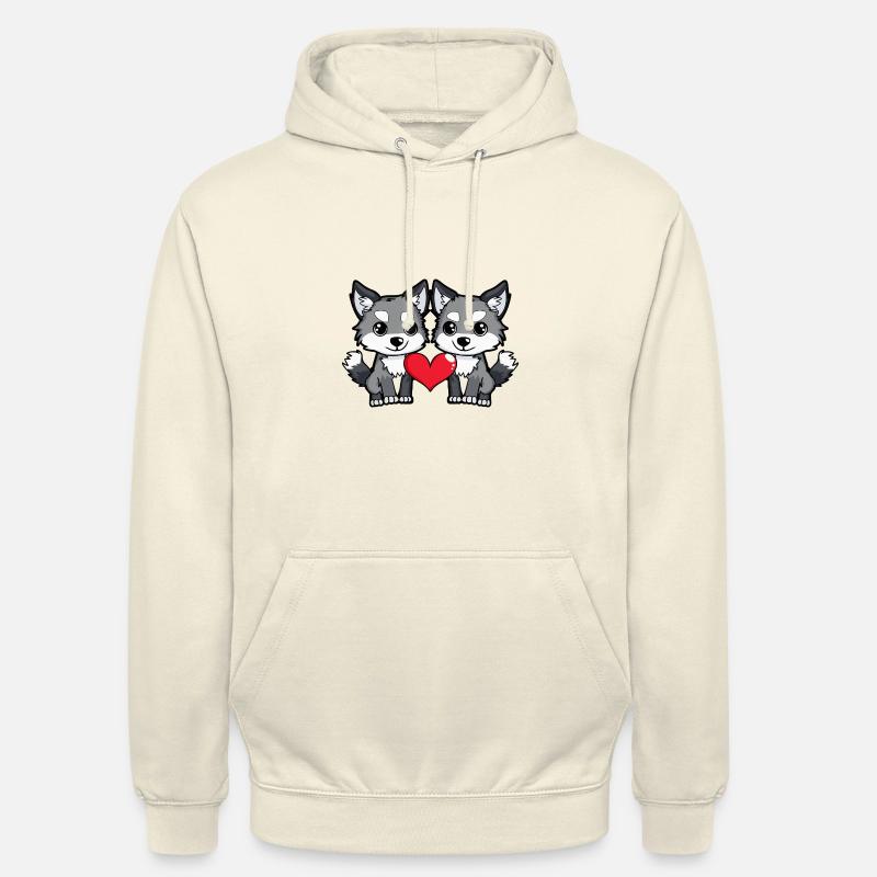 Couple de loups Saint-Valentin - Sweat-shirt à capuche unisexe - vanille