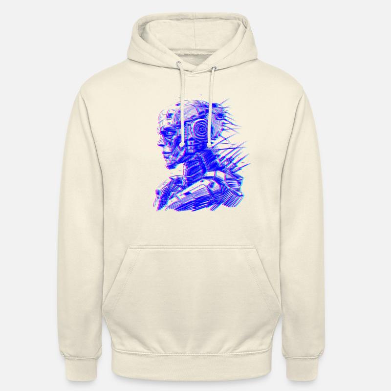 Psychedelic effect robot - Unisex Hoodie - vanilla