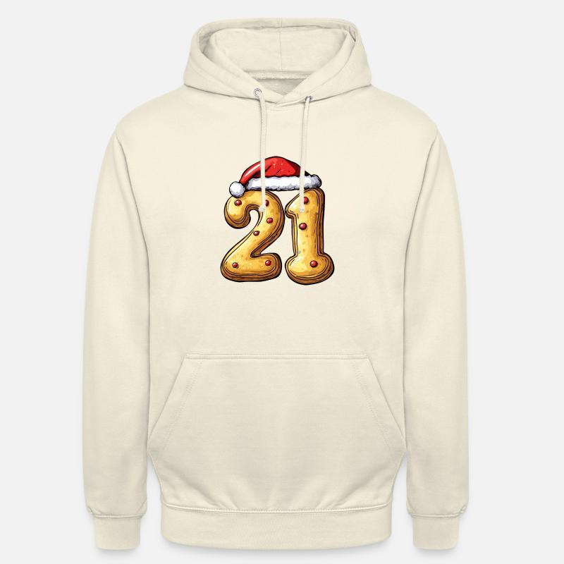 21 Número Navidad - Sudadera con capucha unisex - batido de vainilla