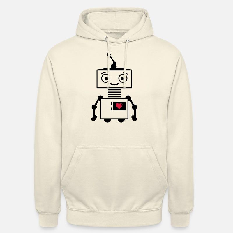 roboter_herz_2 - Sweat-shirt à capuche unisexe - vanille
