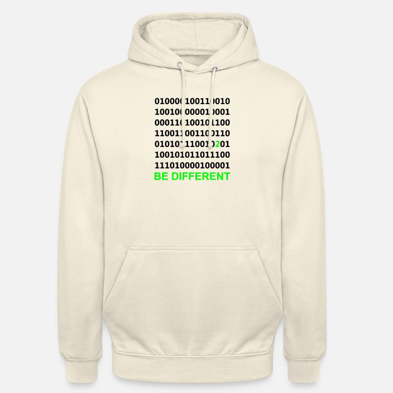 Be Different - Binary - Digital - Unisex Hoodie - vanilla