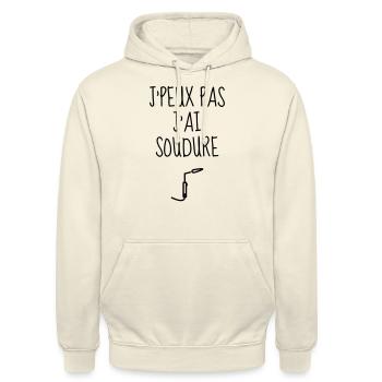 Soudage / Soudeur / Soudure / Métier / Job - Sweat-shirt à capuche unisexe - vanille - Devant - Alina (178cm) & Michal (187cm)