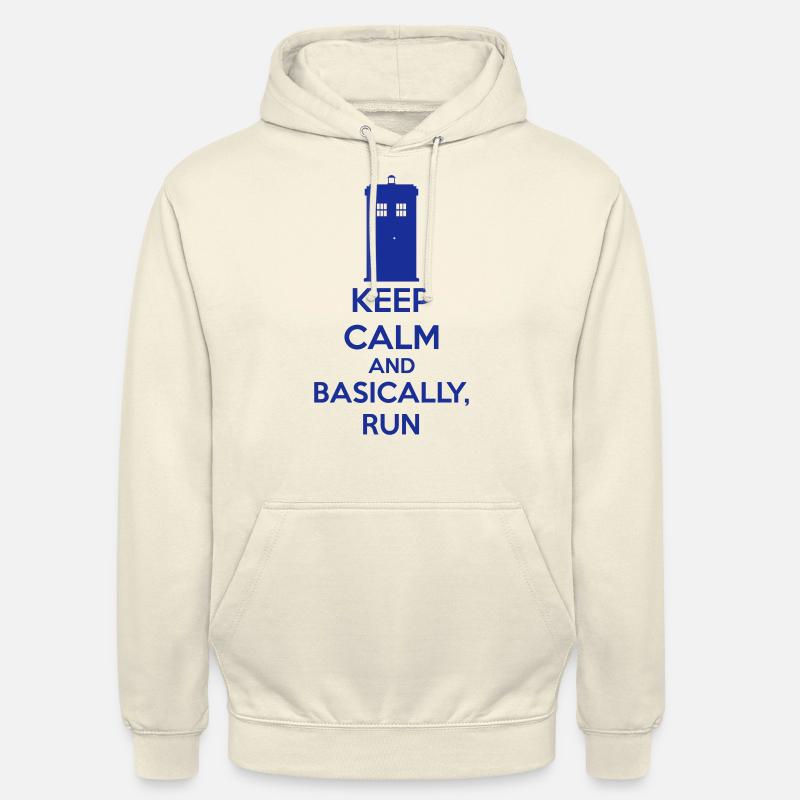 Keep Calm And Basically, Run - Sweat-shirt à capuche unisexe - vanille