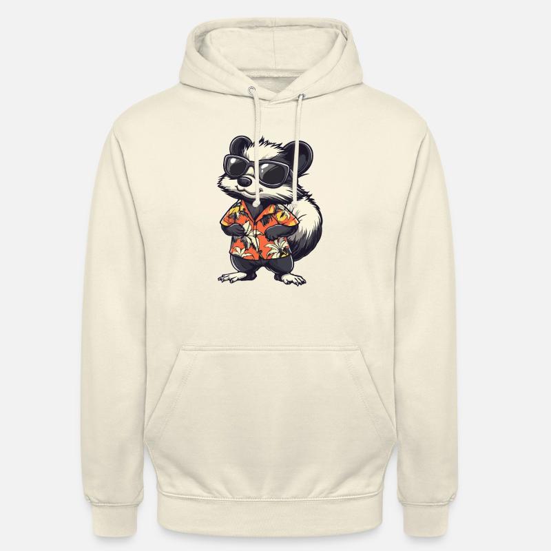 Skunk Comic Holiday - Sweat-shirt à capuche unisexe - vanille