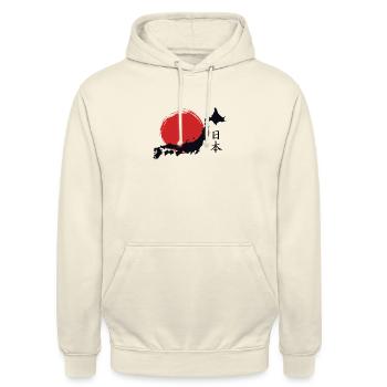 Japon - Sweat-shirt à capuche unisexe - vanille - Devant - Alina (178cm) & Michal (187cm)