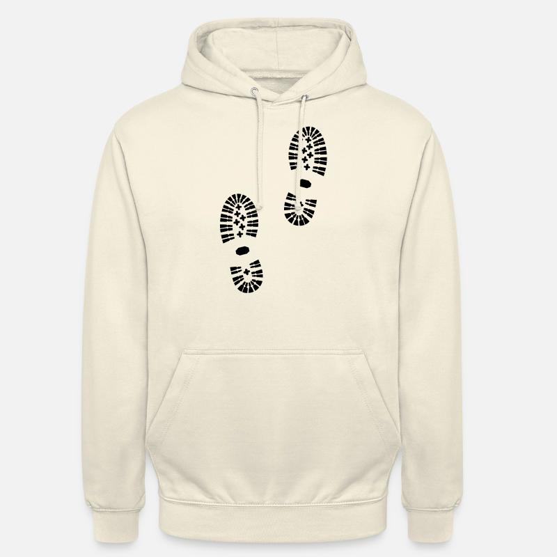 l'empreinte, empreintes, traces de pas - - Sweat-shirt à capuche unisexe - vanille