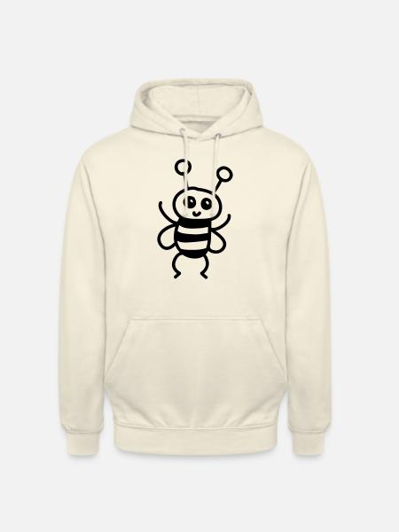Little bee flies - line - Unisex Hoodie - vanilla