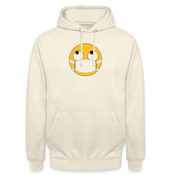 Maske? Voll nervig! Emoji mit Maske - Unisex Hoodie - Vanille-Milchshake - Vorne - Alina (178cm) & Michal (187cm)