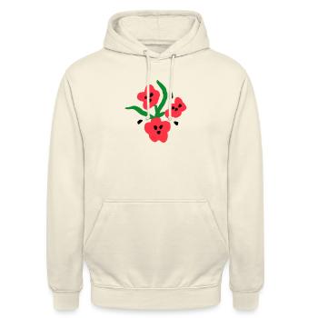 Lebhaftes Blumen-T-Shirt - Unisex Hoodie - Vanille-Milchshake - Vorne - Alina (178cm) & Michal (187cm)