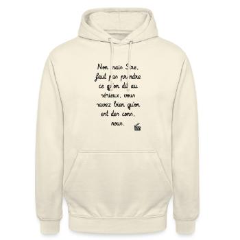 Kaameløtt - Réplique Culte - Citation Drôle - Sweat-shirt à capuche unisexe - vanille - Devant - Alina (178cm) & Michal (187cm)
