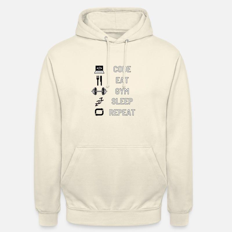 Code, Eat, Gym, Sleep, Repeat - Unisex Hoodie - Vanille-Milchshake