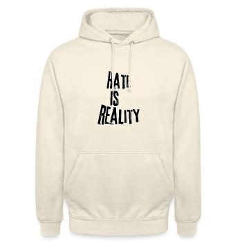 Hate is reality - Unisex Hoodie - vanilla - Front - Alina (178cm) & Michal (187cm)