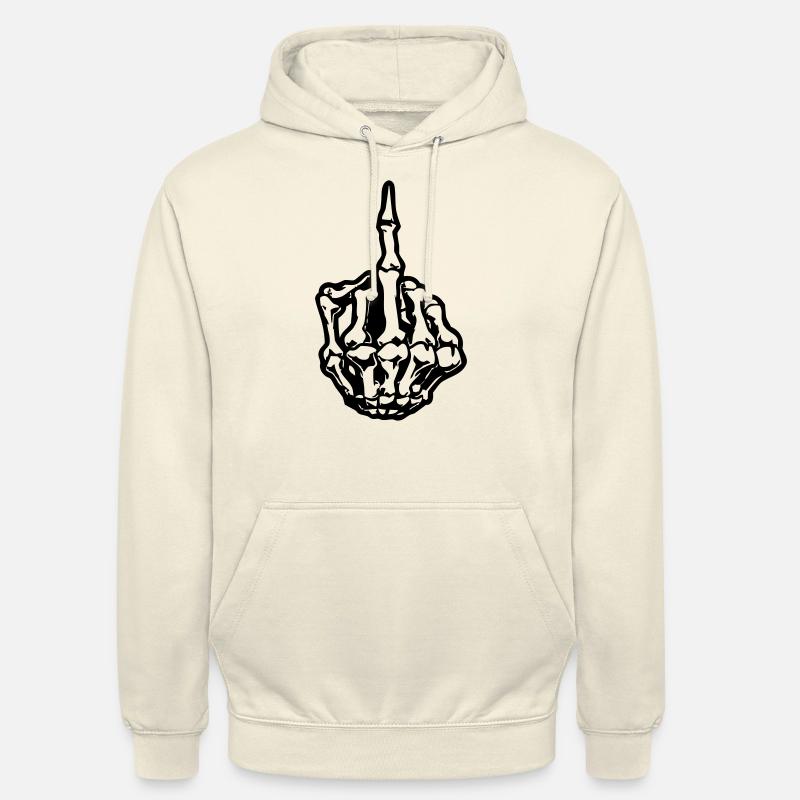 middlefinger_skull_01 - Sweat-shirt à capuche unisexe - vanille