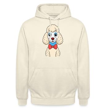 Eleganter Pudel mit Fliege - Unisex Hoodie - Vanille-Milchshake - Vorne - Alina (178cm) & Michal (187cm)