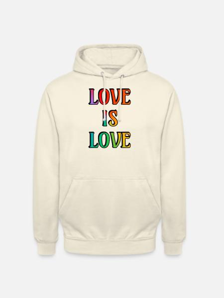 Rainbow Love is Love - Unisex Hoodie - vanilla