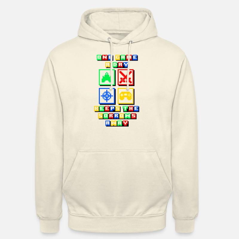 Conception de jeu Pixel - Sweat-shirt à capuche unisexe - vanille