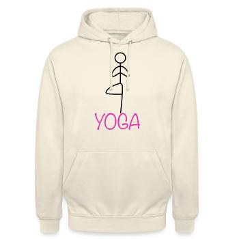 Exercice de yoga - Sweat-shirt à capuche unisexe - vanille - Devant - Alina (178cm) & Michal (187cm)