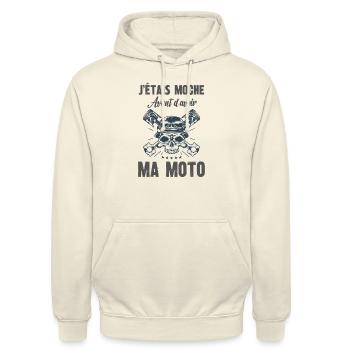j'étais moche avant d'avoir ma moto - Sweat-shirt à capuche unisexe - vanille - Devant - Alina (178cm) & Michal (187cm)