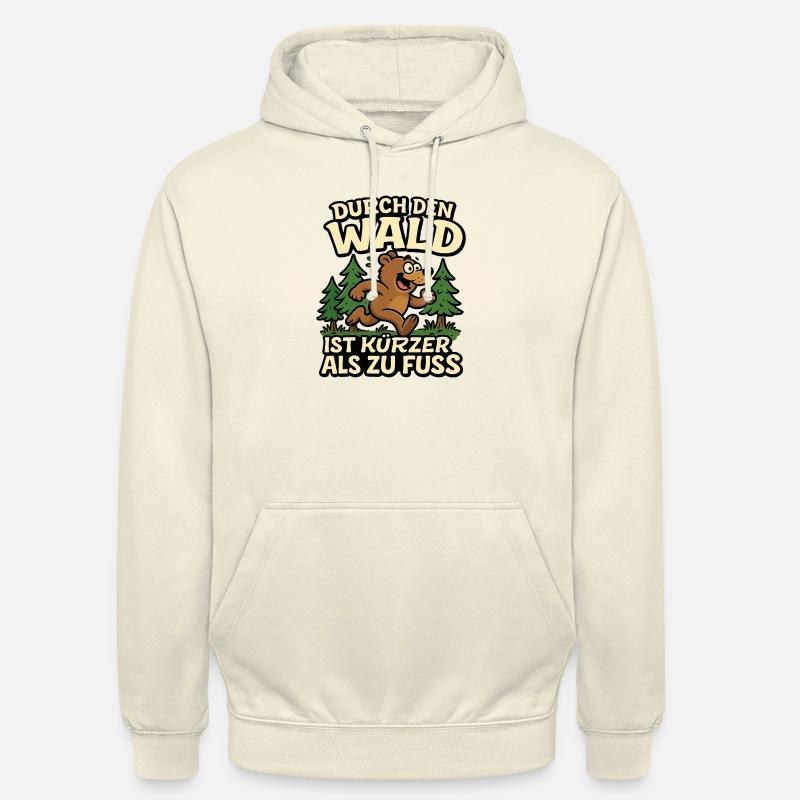 À travers la forêtEst plus court que le pied - Sweat-shirt à capuche unisexe - vanille