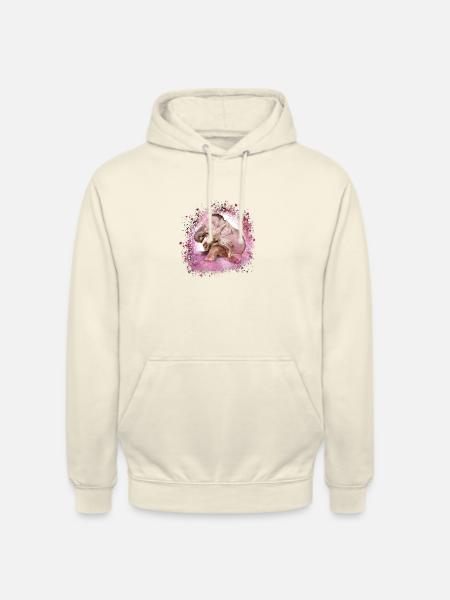 baby elephant,elephant,graffiti,pink,painting - Unisex Hoodie - vanilla