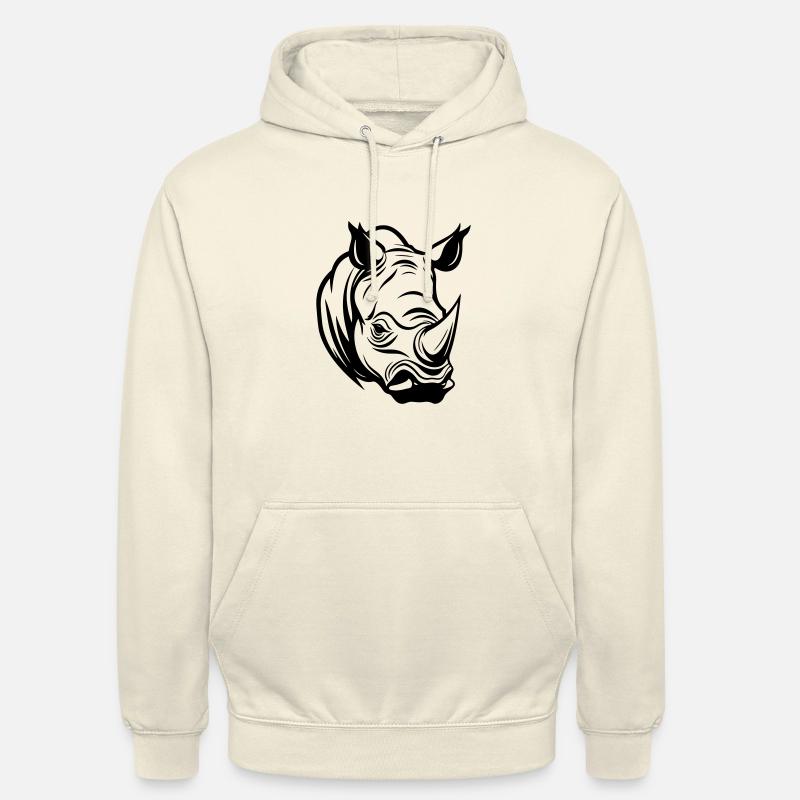 Tête de rhinocéros - Sweat-shirt à capuche unisexe - vanille
