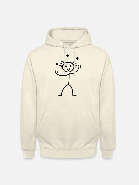 Strichmännchen - jonglieren - Unisex Hoodie - Vanille-Milchshake