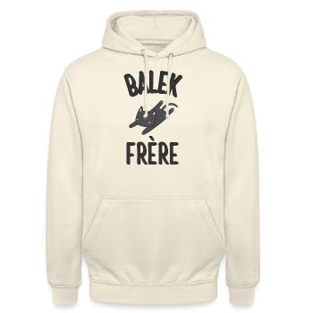 Balek frère - Sweat-shirt à capuche unisexe - vanille - Devant - Alina (178cm) & Michal (187cm)