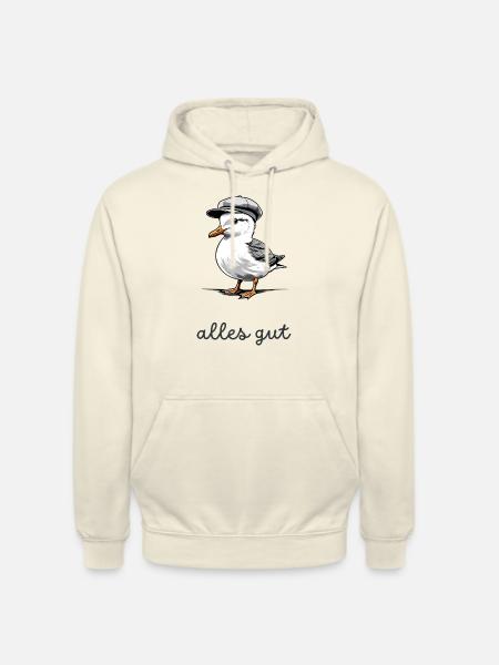 Möwe mit "Alles gut" Spruch - Unisex Hoodie - Vanille-Milchshake