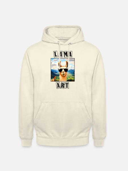 Lama Portrait Geschenk - Unisex Hoodie - Vanille-Milchshake