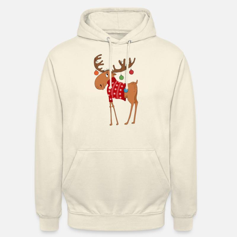 Elch im Pullover - Unisex Hoodie - Vanille-Milchshake