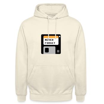 Diskette schwarz - Unisex Hoodie - Vanille-Milchshake - Vorne - Alina (178cm) & Michal (187cm)