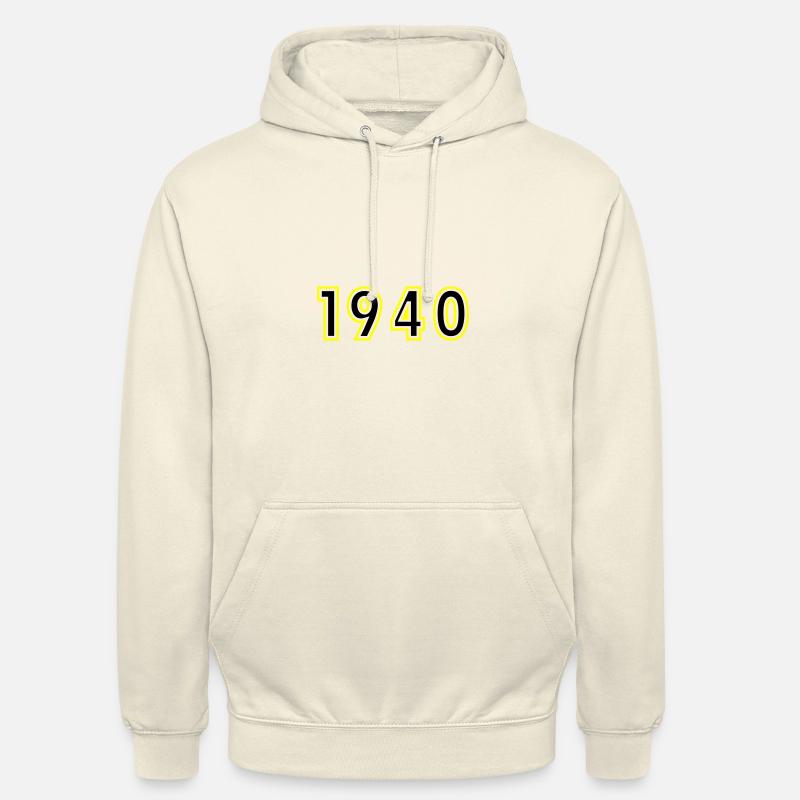 1940 Année Anniversaire - Sweat-shirt à capuche unisexe - vanille
