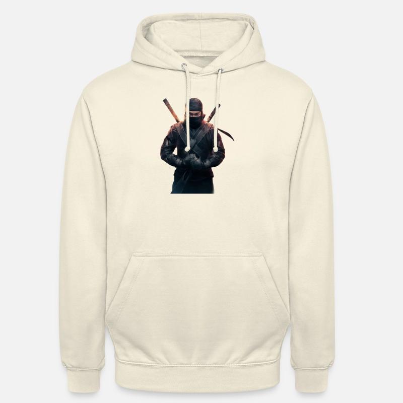 Ninja avec des épées - Sweat-shirt à capuche unisexe - vanille