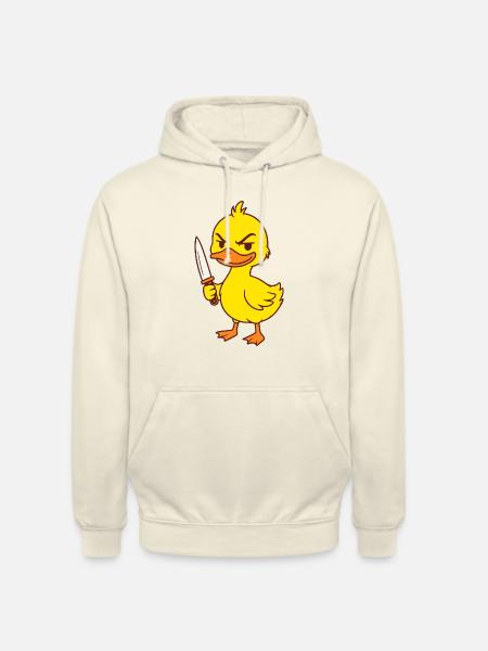 Baby Ente mit Messer - Unisex Hoodie - Vanille-Milchshake