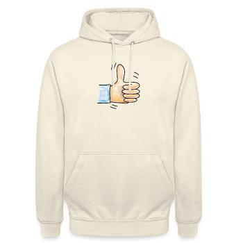Daumen hoch - Unisex Hoodie - Vanille-Milchshake - Vorne - Alina (178cm) & Michal (187cm)