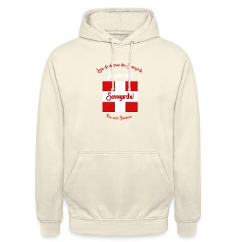 je suis une savoyarde - Sweat-shirt à capuche unisexe - vanille - Devant - Alina (178cm) & Michal (187cm)