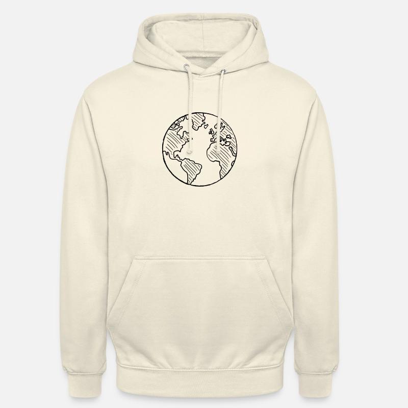 Graphiques vectoriels globe - Sweat-shirt à capuche unisexe - vanille