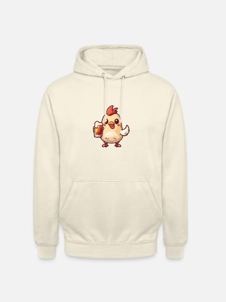 Chicken Beer Comic Party - Unisex Hoodie - vanilla