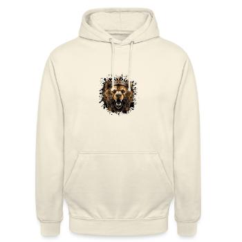Tête d’ours Portrait Couronne - Sweat-shirt à capuche unisexe - vanille - Devant - Alina (178cm) & Michal (187cm)
