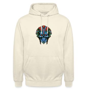 Pharao Totenkopf - Unisex Hoodie - Vanille-Milchshake - Vorne - Alina (178cm) & Michal (187cm)